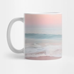 Pink Sunset Beach Waves Mug